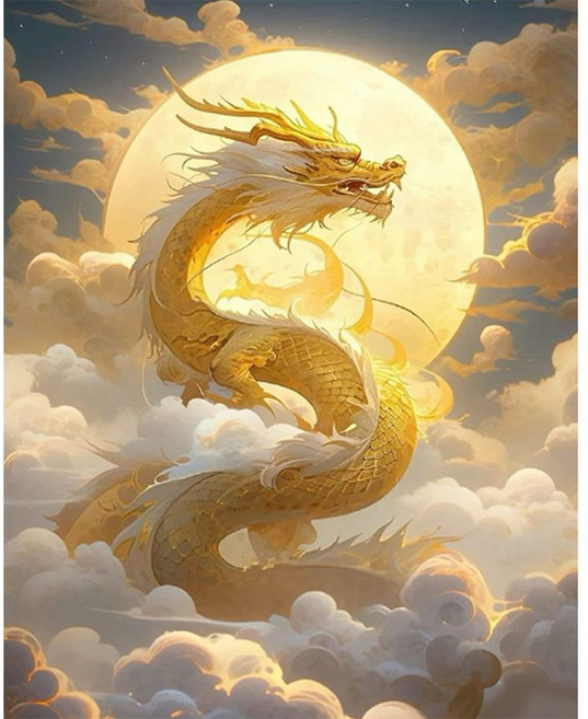 호우맘 액자 캔버스형 보석십자수 DIY 키트 60 x 75 cm, 1개, HM-01 룡