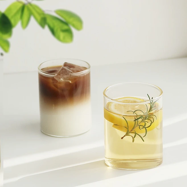 샤르망 홈카페 내열유리 심플 일자컵 220ml, 2개 - 쿠팡