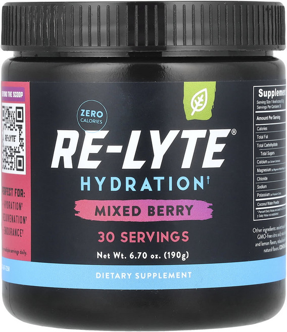 건강챙기세요 Redmond Re-Lyte® 하이드레이션 믹스 베리 190g(6.70oz) 백살까지오래오래, RedmondReLyte하이드레이션믹스베리190g670, 190g, 1개
