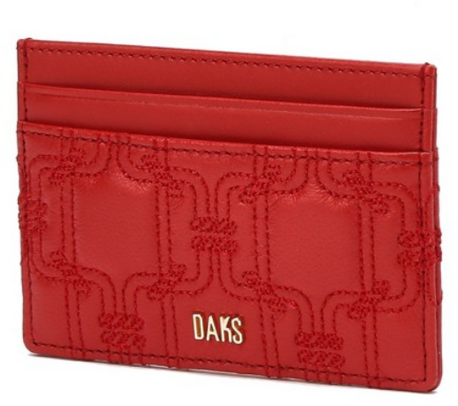 닥스 여성용 DD 퀼팅 양가죽 카드지갑 DCHO4E446R2