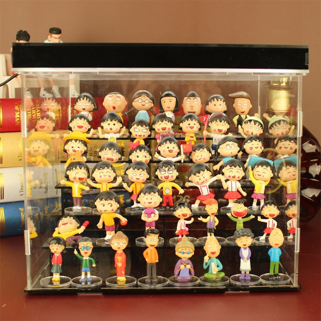 생일 사키코 도라에몽 시리즈 치비마루코쨩 마루코는 아홉살 피규어 키링 아즈망가대왕 친구 토모조 가족 인형, 피규어+전시케이스+핸드백(배달), 갸우뚱+클래식+뉴타입+가족사진 43개, 1개