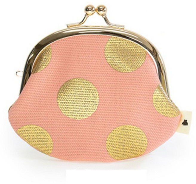 日本 ayanokoji 綾小路 日本製口金零錢包 朱鷺金點款 男女適用 10.3x11公分