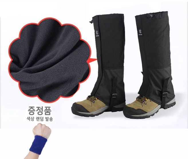 티지피 방수 방풍 사계절 등산각반 발목토시 롱스패츠 남여공용, 기모 블랙