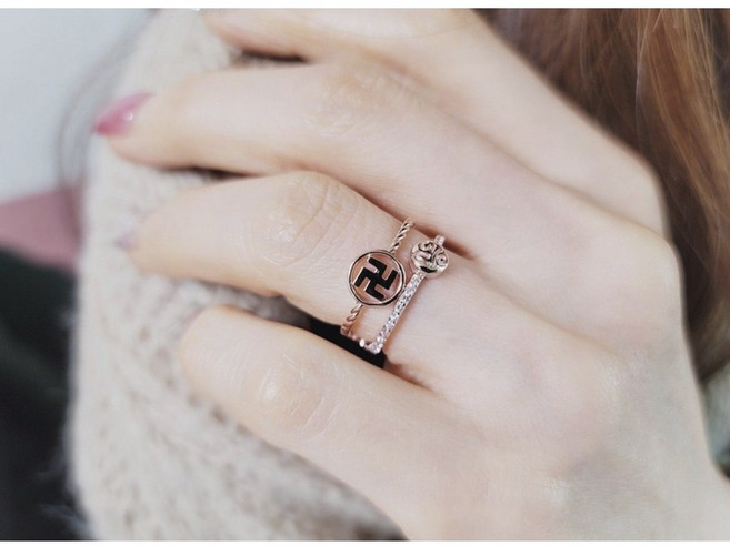 14k 옴자 만자 불자반지