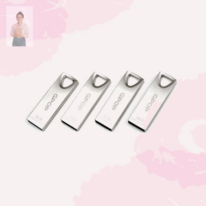 USB 메모리 지피오피 메탈 32G 메탈 바디 샤인실버 고내구성 저장장치, 단일속성
