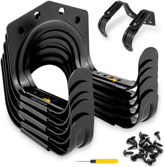 ADNEWX 벽 고정형 공구걸이 세트 공구 걸이 후크 농기구 정리 거치대 철제 벽걸이 차고 텃밭 필수, 5개, 검정