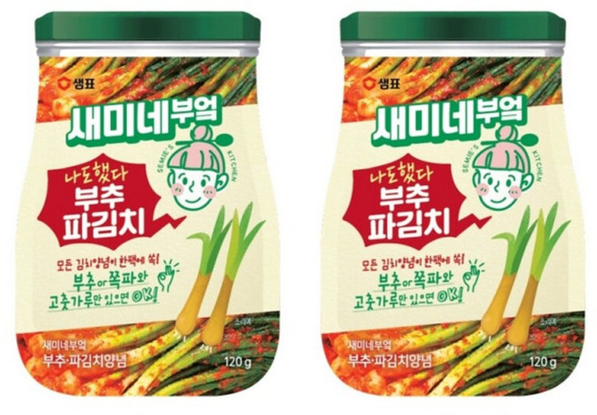 샘표 NEW 새미네부엌 부추파김치 양념 X 2개, 120g