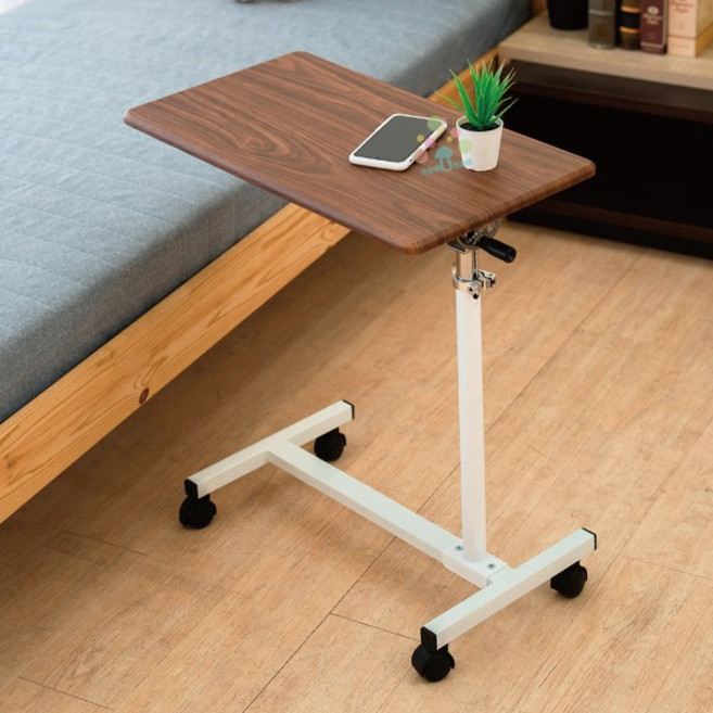 天空樹生活館 升降活動邊桌 雙向升降 筆電桌, 淺咖啡木紋-60公分