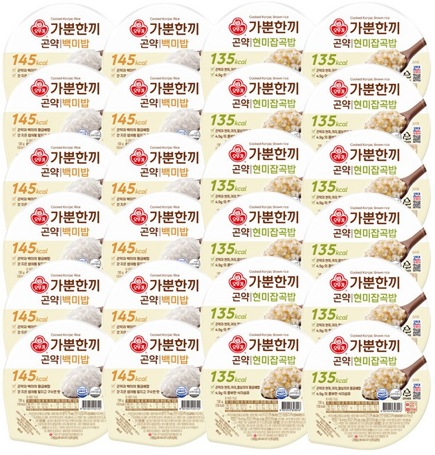 오뚜기 곤약백미밥 12개입+현미잡곡밥 12개입, 1박스, 3.12kg