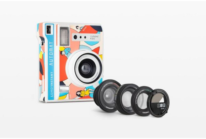 로모그래피 로모인스턴트 오토맷 카메라 렌즈 포함 후지필름 인스탁스 미니 완전 자동 선데이 키즈 에디션 271123, 로모그래피 로모인스턴트 오토맷 카메라 렌즈 포함 후지필