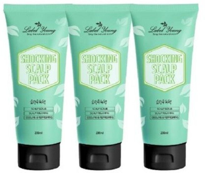 쇼킹 두피팩 3개/두피각질+쿨링+두피냄새, 200ml, 3개