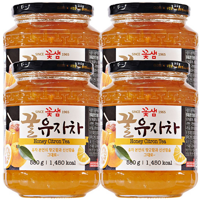 꽃샘 꿀유자차, 580g, 1개입, 4개