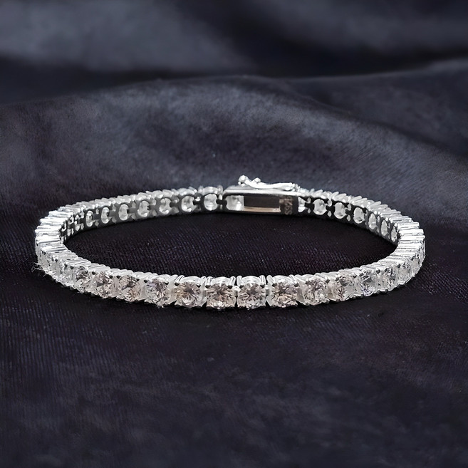 디아제이 925실버 3부 4mm 시뮬럿 다이아 지르코니아 테니스팔찌