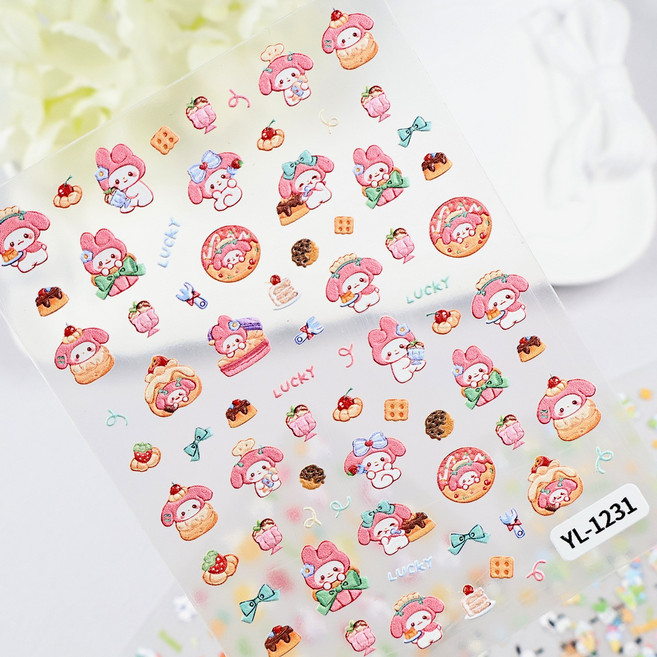 뿜뿌 네일 스티커 셀프 귀여운 네일아트 DIY, 1개, YL-1231
