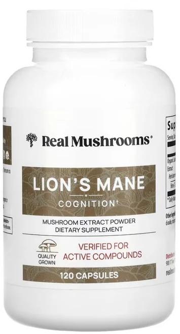 리얼머쉬룸스 노루궁뎅이버섯 코그니티브 써포트 캡슐 120정, 2개 - 쿠팡