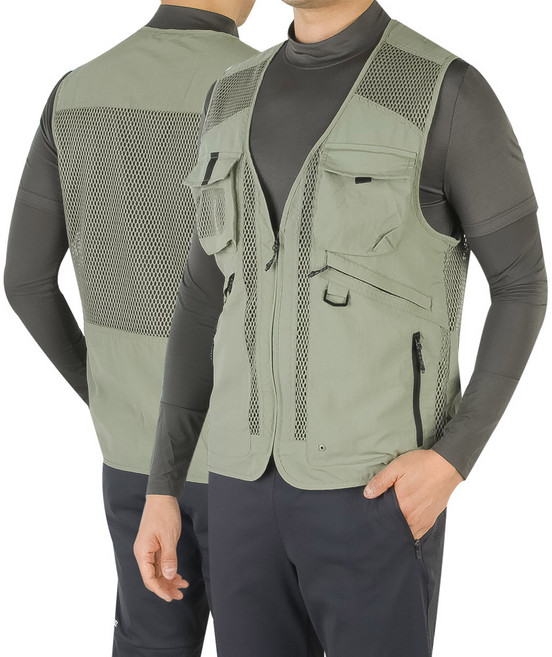 버팔로 멀티포켓 쿨메쉬 망사조끼 남성 등산복 작업복 조끼 VSBF-303