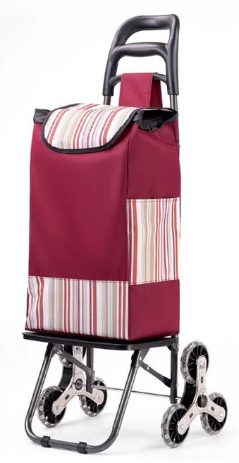 興雲網購 買菜車 手拉車, 1個, 爬樓梯菜籃車-紅色