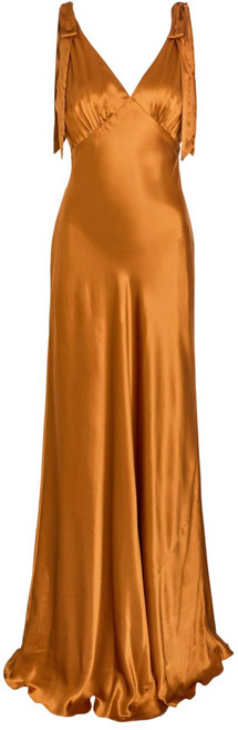 리포메이션 V넥 타이 스트랩 맥시 드레스