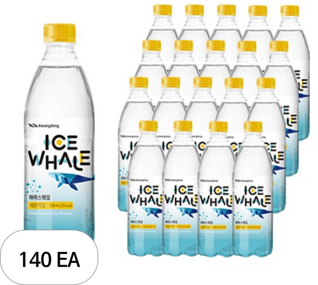 광동제약 아이스웨일 레몬라임 탄산수, 500ml, 140개