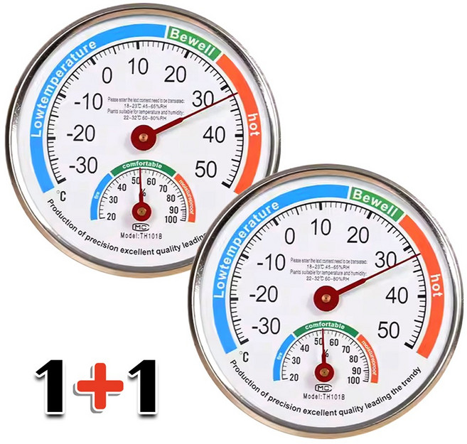 [1+1기획] 트리오즈 아날로그 온습도계, 2개, 화이트