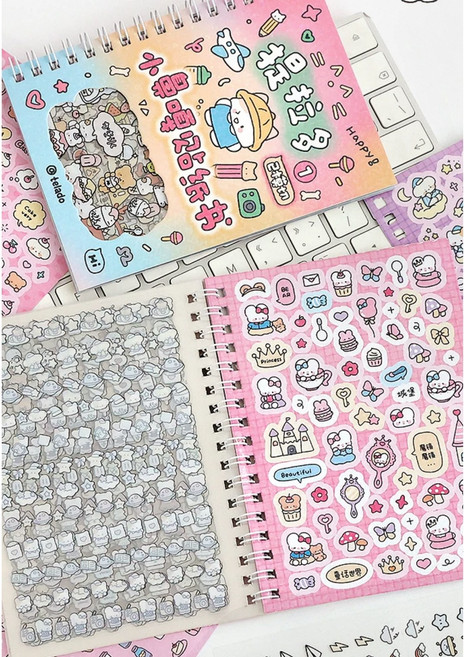 호키포키 다꾸 스티커북 다이어리 꾸미기 데코덴 씰스티커 세트 빈티지 방수 귀여운 감성, 1권, A