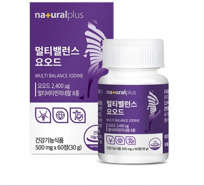 멀티비타민 요오드 60정 뼈건강 비타민d 옥수수수염, 1개 - 쿠팡