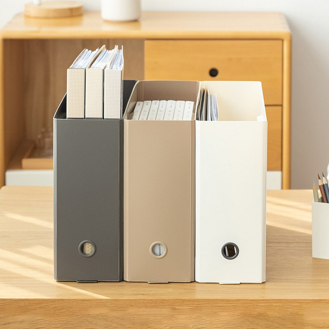 NIVORY 대용량 파일박스 PP박스 파일철 파일케이스 수납, 1개, 다크