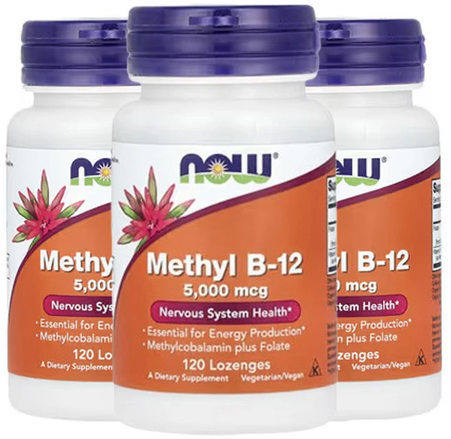 3병 나우푸드 메틸 B-12 비타민 B12 5 000mcg MTHF 글루코사민 120정, 3개 - 쿠팡
