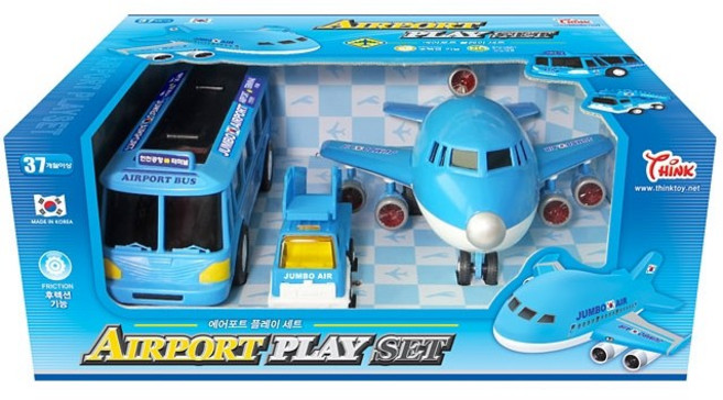 씽크토이 에어포트 플레이 작동완구 세트, 혼합색상, 1개