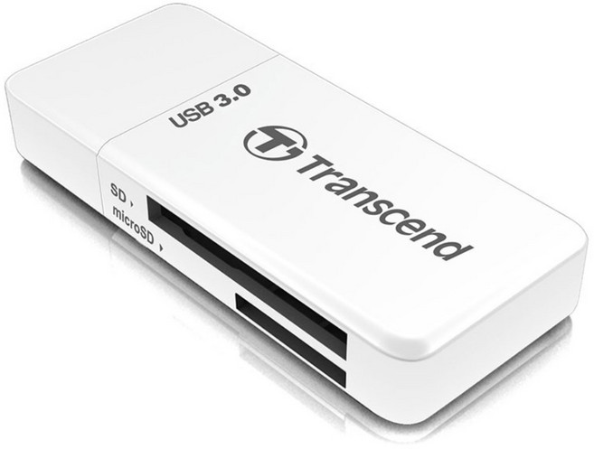 트랜센드 USB 3.1 카드리더기 멀티리더, TS-RDF5W, 화이트, 1개