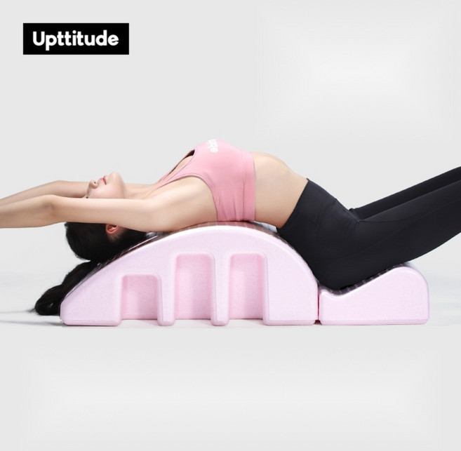 스파인 코렉터 필라테스 아크 바렐 기구 스트레칭 도구 어깨 경부 척추 운동, 핑크 리미티드, 1개