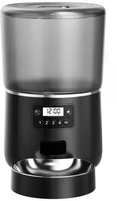 자동사료급여기 사료자동급식기 강아지밥그릇 고양이 스마트 대용량, 키버전 블랙, 1개