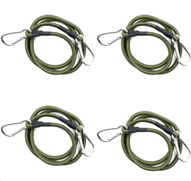 코코링하우스 다용도 강철 탄성 끈 캠핑 로프 고리 4p