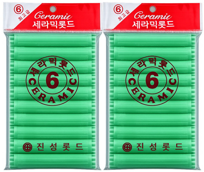 오라이브 진성 셀프파마 세라믹 헤어 롯드 6호, 2개, 녹색
