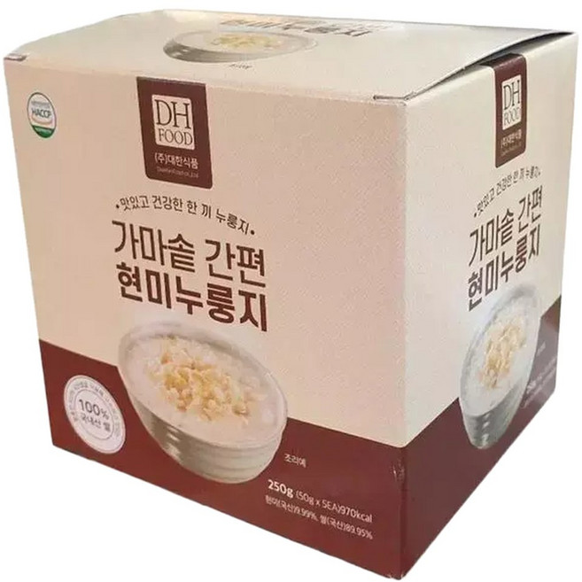 NS홈쇼핑대한 가마솥 간편 현미 누룽지 (50gx5)x635845487, 635845487박스, 50g