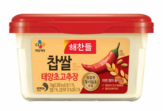 (실온)[해찬들]찹쌀태양초고추장, 1kg, 5개