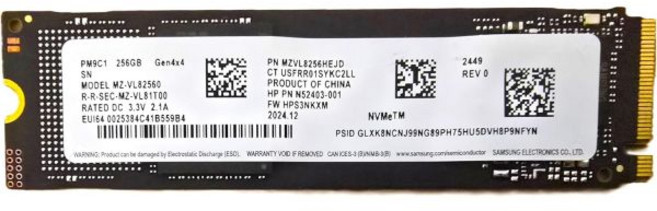 Samsung PM9C1 256GB NVMe SSD M.2 2280 PCIe 4.0 x4 TLC 3D