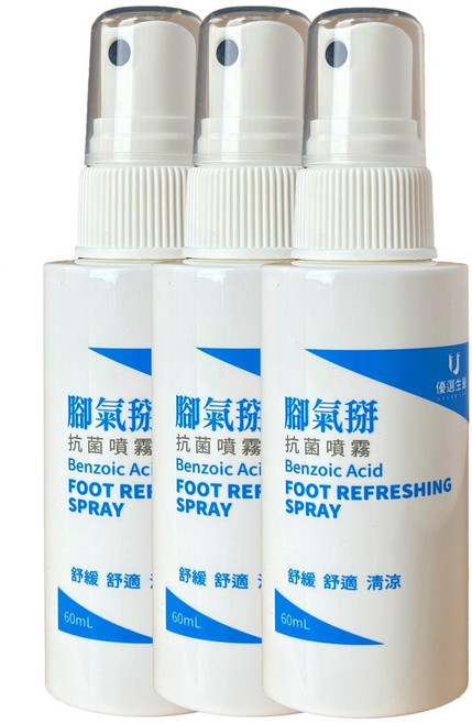 優選生醫 UXUAN LAB 腳氣掰足部清爽噴霧 60mL 3入組, 1個裝, 3件