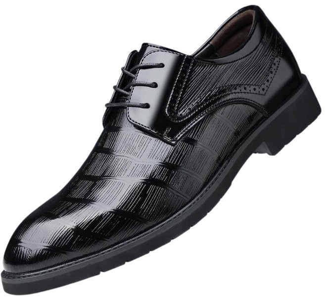 男士商務休閒皮鞋 真皮透氣 耐磨防滑紳士綁帶設計