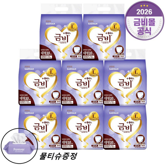 금비 탈취율 99.7% 팬티기저귀 대형+물티슈80매 증정, FREE(onesize), 3개, 10매
