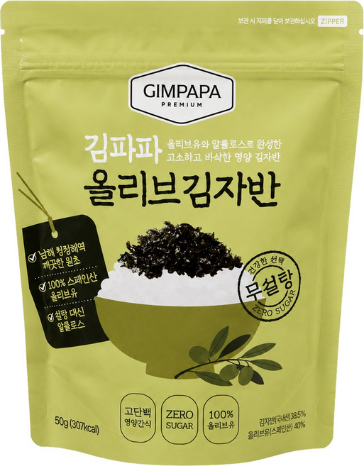 김파파 올리브유 무설탕 김자반, 1개, 50g