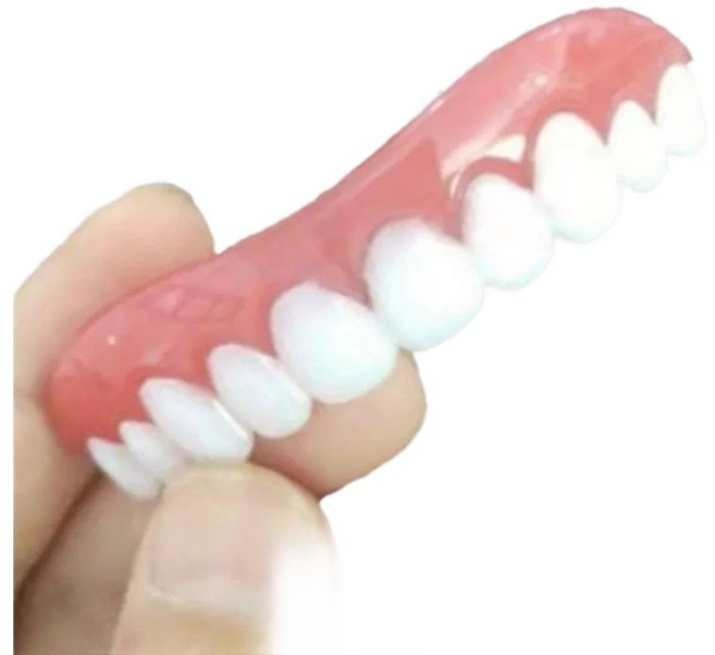 가짜 앞니 임시 이빨 윗니 미백 미용 모형 치아 틀니 모조 상악 치아 패치, 상하악 치아 패치, 1개, 1L