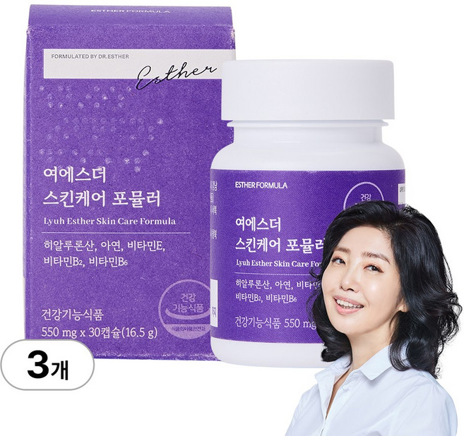 여에스더 스킨케어 포뮬러 (피부보습 기능성 히알루론산) 국민영양 프로젝트, 3개, 30정