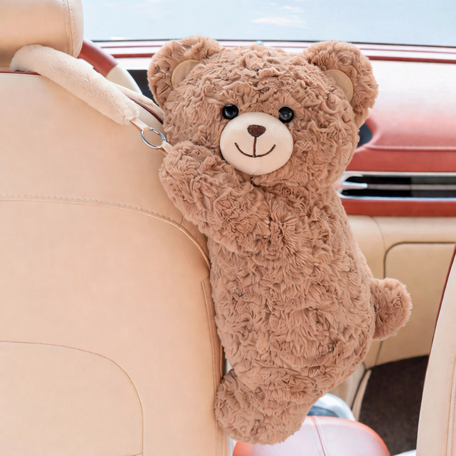 이모스트 이상한친구들 차량용 티슈걸이 케이스, 브라운곰, 1개