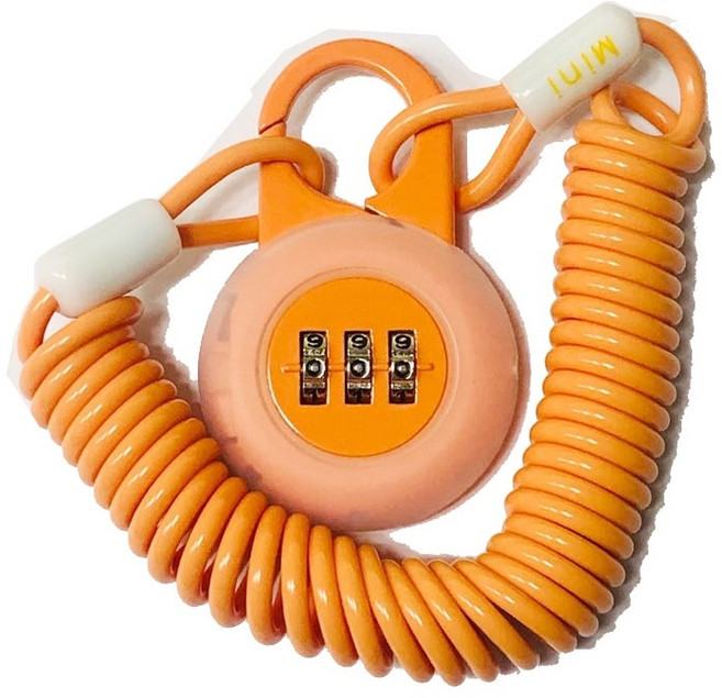 [가디언] 자전거 번호키/가디언락 미니 케이블 번호키, 1개, 오렌지