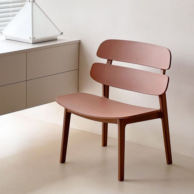 오즈체어 카페의자 낮은 플라스틱 인테리어 1인 야외 테라스 식탁 식당 등받이 디자인, 화이트, 1개