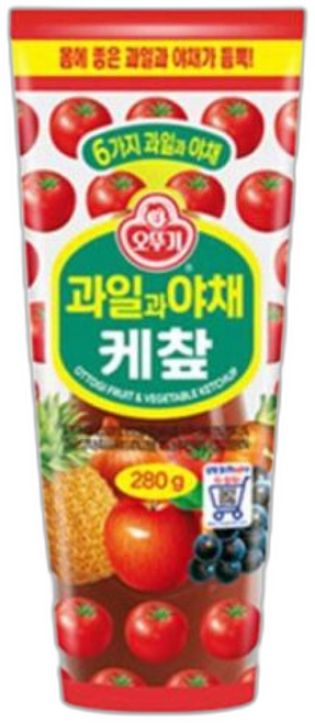 오뚜기 과일야채케찹 /케찹/케첩/케챱/케첩/케찹/토마토소스/케챱/토마토케첩/토마토케찹/토마토, 5개, 280g