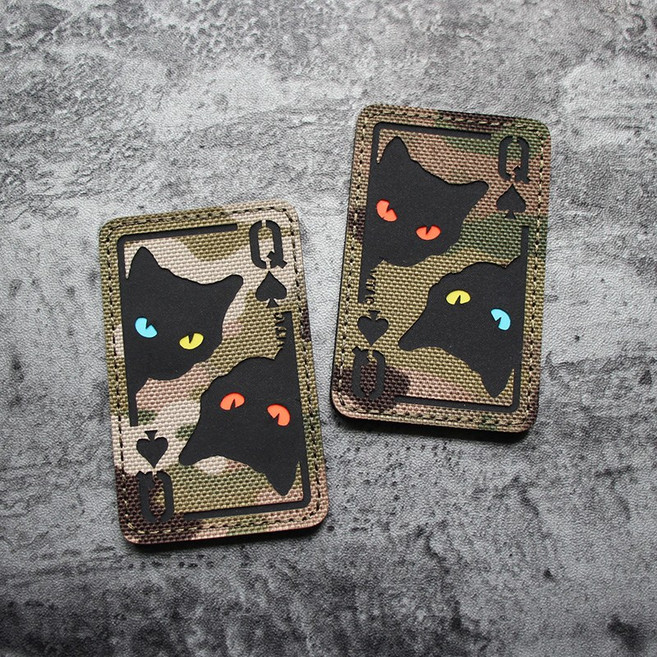 스페이드 퀸 고양이 멀티캠 야광 패치