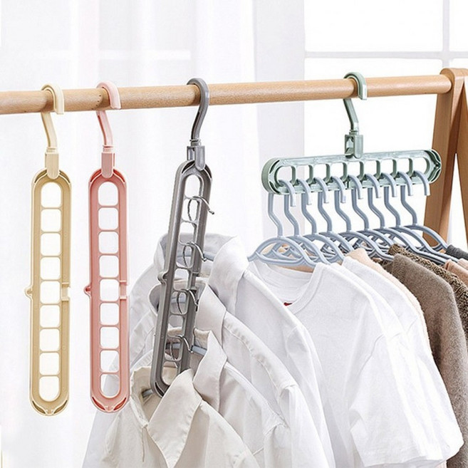 지니홀딩스 1+1 공간활용 아이디어 9구 멀티 옷걸이 행거 장농정리, 랜덤발송 2개, 2개