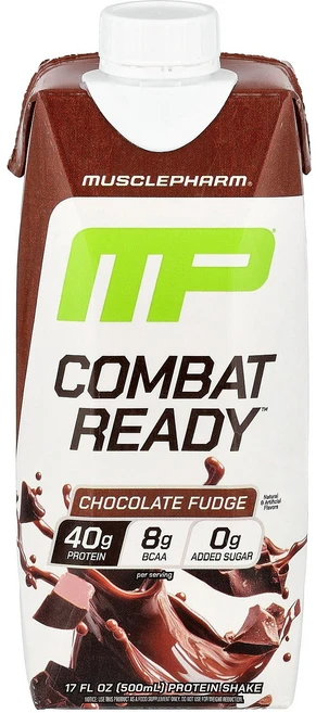 MusclePharm Combat Ready™ 프로틴 셰이크 초콜릿 퍼지 500ml(17fl oz), MusclePharm, Combat Ready™ Pro, 1개, 500ml - 쿠팡
